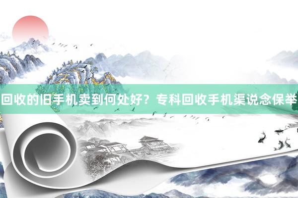 回收的旧手机卖到何处好？专科回收手机渠说念保举